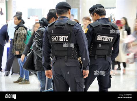 Seoul South Korea November 16 2015 Airport Security Police At Stock