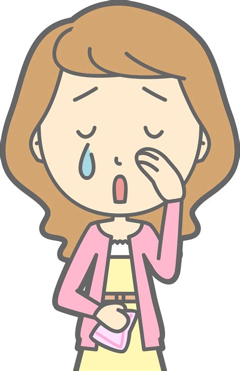 sad cartoon girl crying clip art
