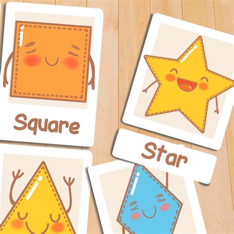 Geometric Shapes Flash Cards Printable Montessori Materials Etsy