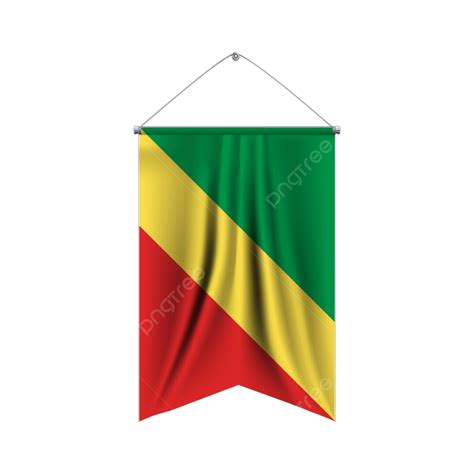 República Del Congo Bandera Ondeando 3d Con Transparente Vector Png