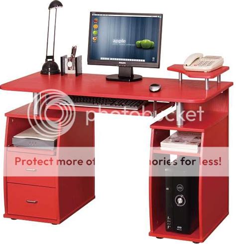 Computer Desk Home Office Furniture Red Table New Pc 5r Ebay