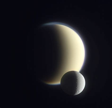 Titan And Dione 12 10 11 Color Composite Of Saturns Moons Flickr