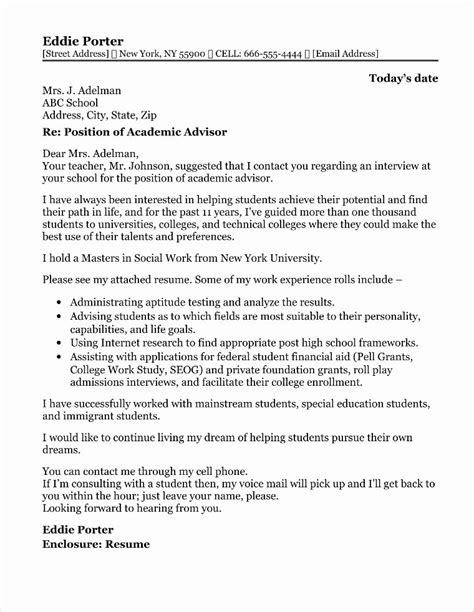 My daughter has performed decently throughout her previous years. Eira Template - Cover Letter: Admissions Advisor Cover Letter