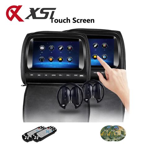 Xst 2pcs 9 Inch Touch Screen Car Headrest Monitor Dvd Video Player