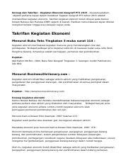 Maybe you would like to learn more about one of these? Kegiatan Ekonomi.odt - Konsep dan Takrifan Kegiatan ...