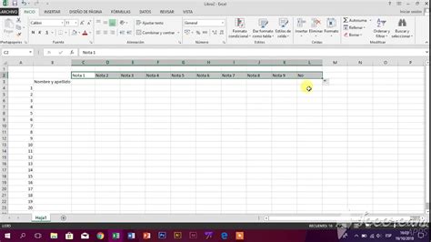 Excel Crear Una Lista De Estudiantes Y Notas Youtube