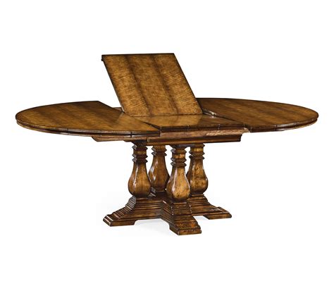 48 Country Walnut Round Extending Dining Table