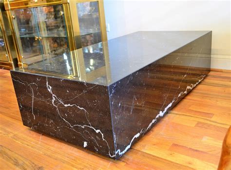 Large marble mid century style coffee table heavy quality item. Mid-Century Modern Italian Black Marble Rectangle Low ...