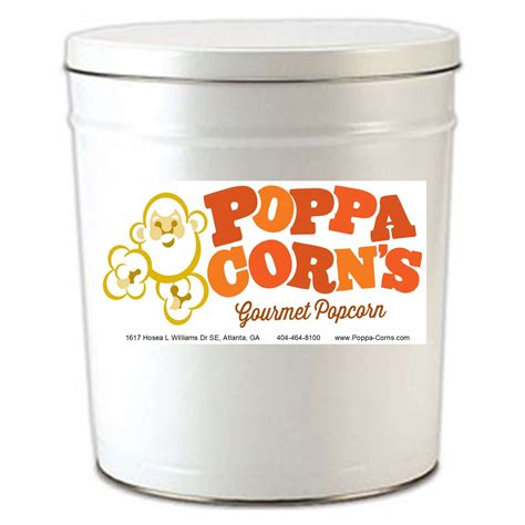 Custom 65 Gallon Popcorn Tin Poppa Corns