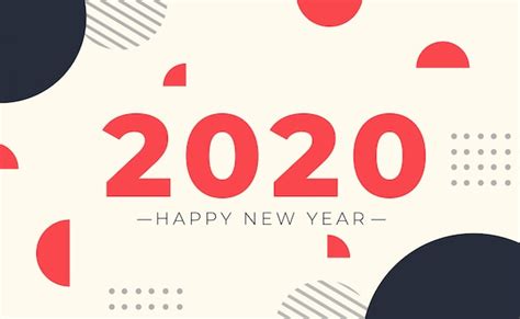Premium Vector Happy New Year 2020 Greeting Card