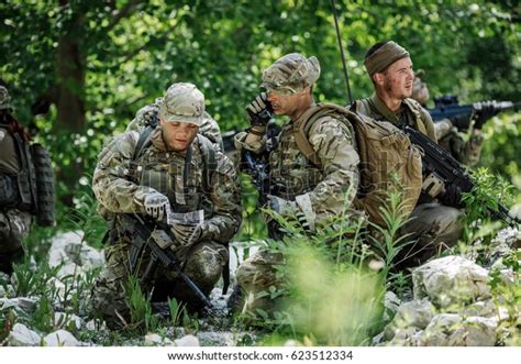 British Special Forces Soldiers Weapon Take Stock Photo 623512334