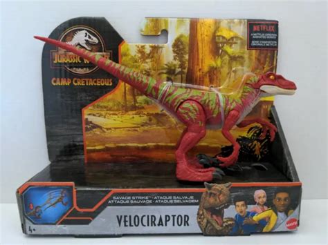 Red Velociraptor Jurassic World Camp Cretaceous Savage Strike Dinosaur Figure 979 Picclick