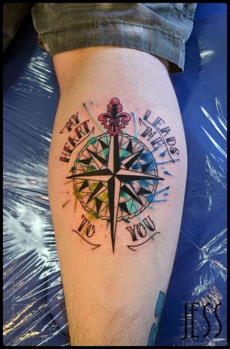 41 Stylish Compass Tattoos For Leg Tattoo Designs