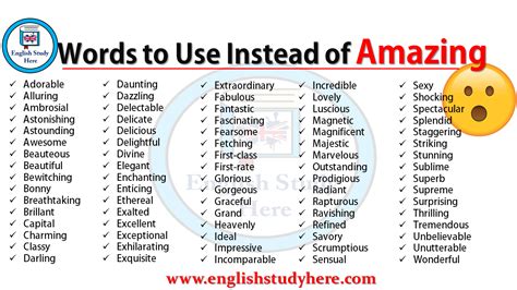 Words to Use Insteaf of Amazing - English Study Here