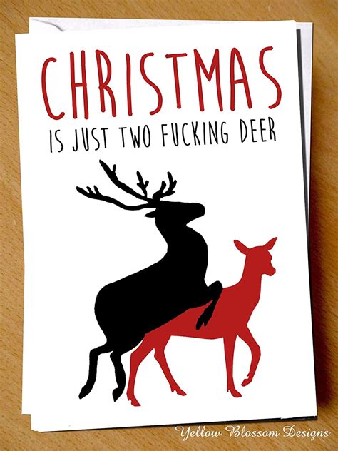 christmas is just two fucking deer alternative funny hilarious christmas xmas card secret santa