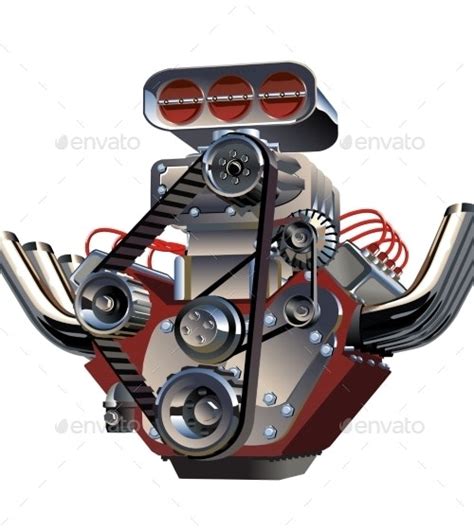 Vector Cartoon Turbo Engine By Mechanik Graphicriver