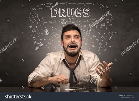 Loser Drunk Man Drinking Drug Hangover Stock Photo 1382691572