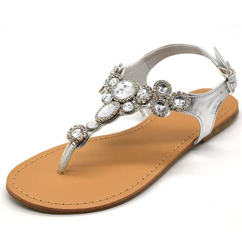 2019 New Bohemian Fashion Ladies Design Sandals Flat Women Diamond