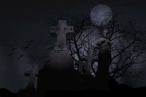 Cemetery At Night Wallpaper