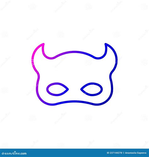 Devil Mask Outline Icon Sexual Seduction Sex Shop Adult Game Purple Gradient Symbol