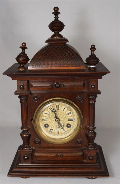 Sold At Auction Victorian Walnut German Mantle Clock