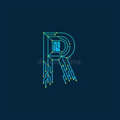 R Tecnología De La Letra Diseño De Logotipo De La Red Ilustración Del