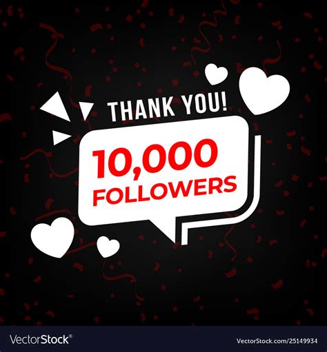 Social Media Follower Thank You 10k Royalty Free Vector