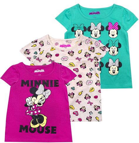 Disney Disney Minnie Mouse T Shirts For Girls 3 Pack Short Sleeve