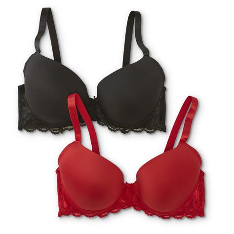 Simply Emma Womens Full Figure 2 Pack Push Up Bras