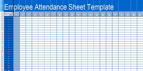 2019 Employee Attendance Calendar Sheet Excel Template Best Printable