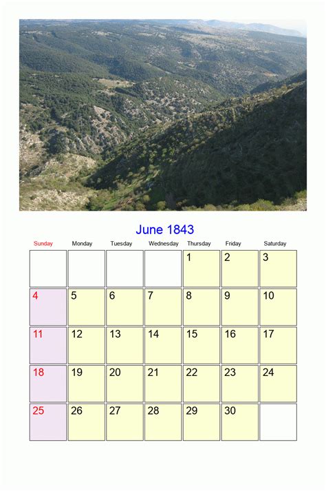 June 1843 Roman Catholic Saints Calendar