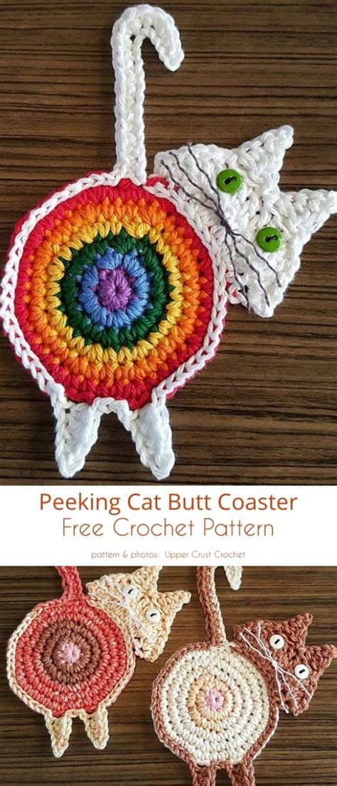 cat butt coaster free crochet patterns your crochet
