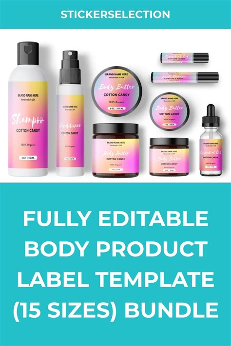Fully Editable Body Product Label Template 15 Sizes DIY Etsy UK In