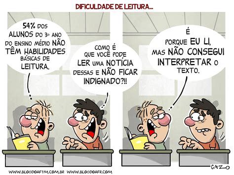 #Charge: Dificuldade de leitura - Blog do AFTM