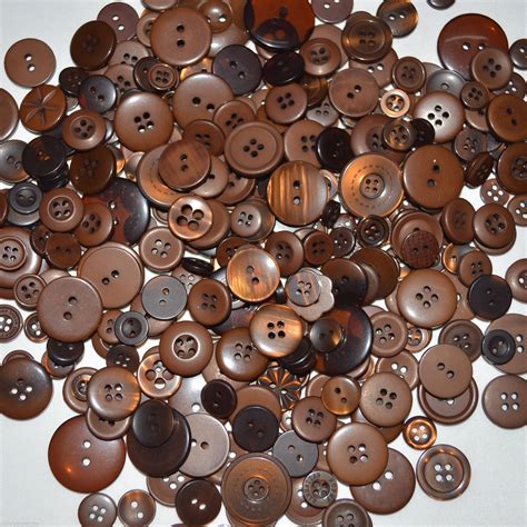 Brown Mixed Buttons Plastic Buttons Assorted Button