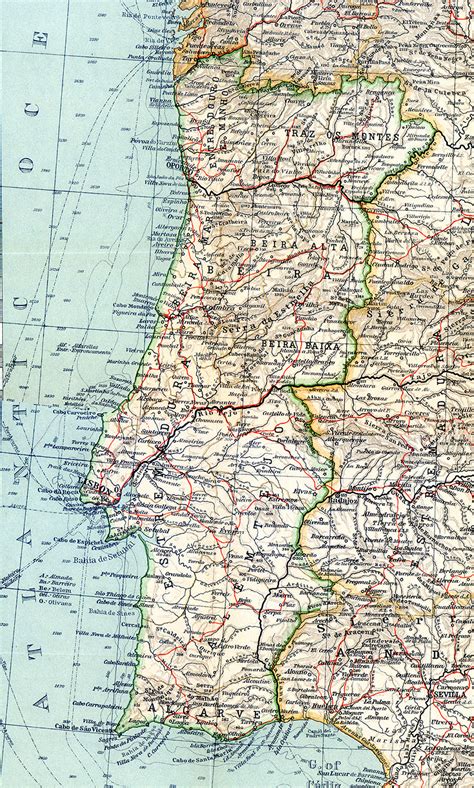 Large Map Of Portugal With Relief Roads And Cities Portugal Europe