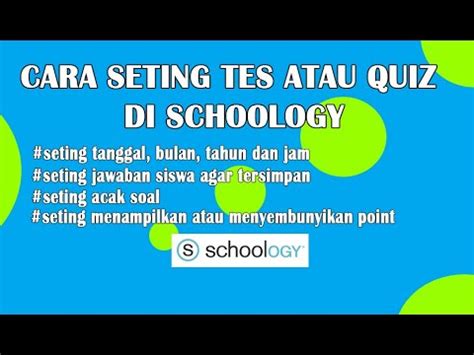 Formasi cpns 2021 2022 khusus lulusan sma smk sscn bkn go id 2021 2022. CARA SETING TES ATAU QUIZ DI SCHOOLOGY - YouTube