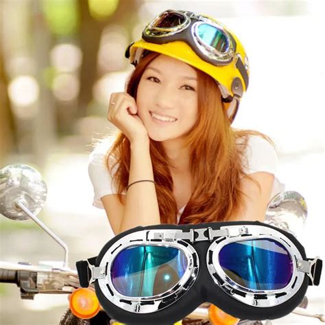 Motorcycle Goggles Glasses Vintage Motocross Classic Goggles Retro Aviator Pilot Cruiser Atv