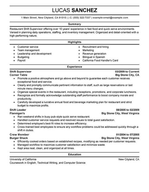 While maintaining a clean look, the jobseeker provides concise points about previous positions and lists this can include things like adding a photo of yourself if you're applying for a job in germany, or listing personal details (like your date of birth. Shift Supervisor Resume Examples {Created by Pros ...