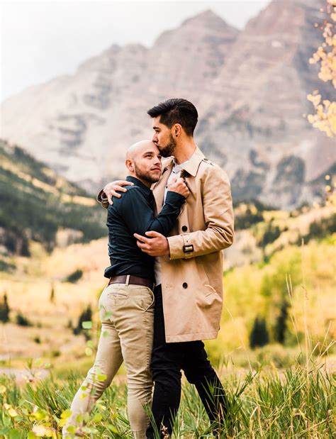 Fall Aspen Colorado Surprise Gay Proposal Gay Proposal Surprise Proposal Scruffy Men Couples