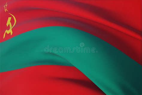 Waving Flags Of The World Flag Of Transnistria Closeup View 3d