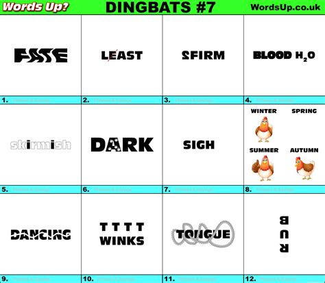 Dingbats And Answers For A Quiz Brand New Dingbat Quizzes Pub Quiz