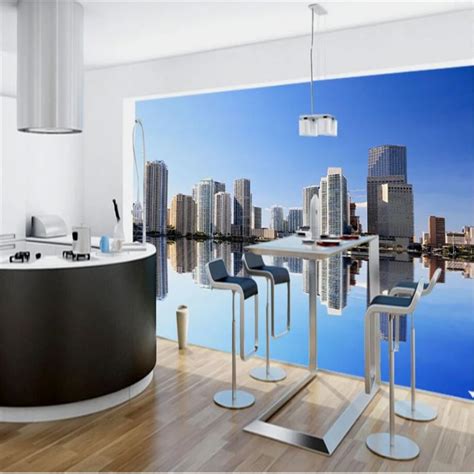 Beibehang Custom 3d Wallpaper Modern City 3d Tv Background Living Room
