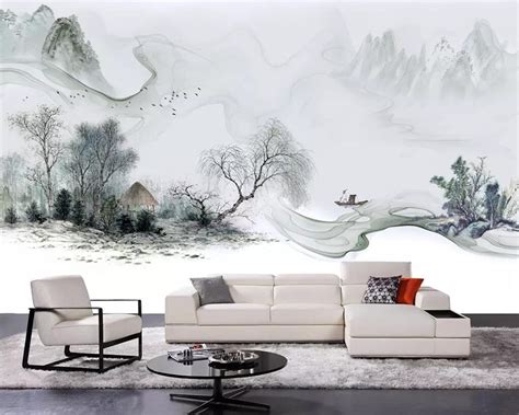 Beibehang Custom Wallpaper New Chinese Style Chinese Ink Ink Fantasy