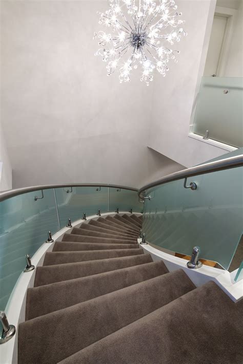 Frosted Curved Staircase Curved Staircase Staircase Glass Staircase