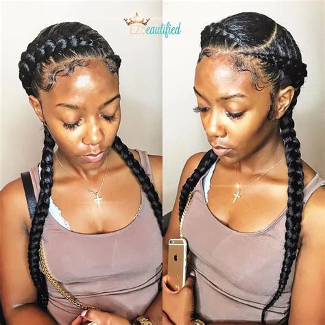 20 2 Braids Hairstyles With Weave Hairstyle Catalog