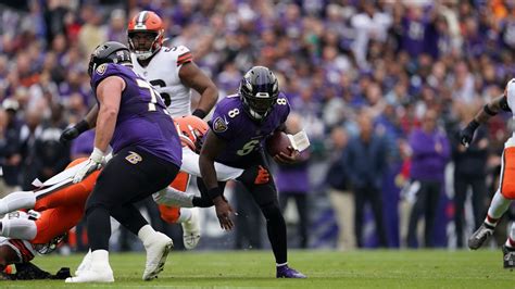 Lamar Jackson Scrambles For 10 Yards Ravens Browns Week 7 Highlights