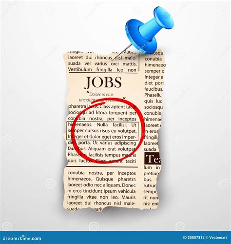Job Classified En Periódico Ilustración del Vector - Ilustración de