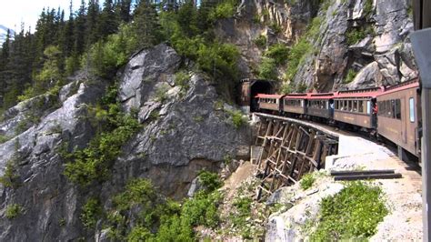 White Pass And Yukon Railroad Entering Tunnel Mountain Via The Wood