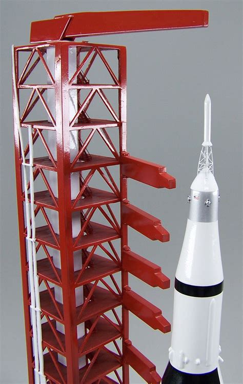 Nasa Apollo Saturn V Rocket On Tower Launch Pad 1200 Scale